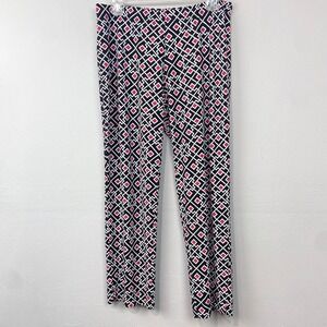 Clara Sun Woo Liquid Knit Pants Size XL Black White Red Straight Leg Made in USA